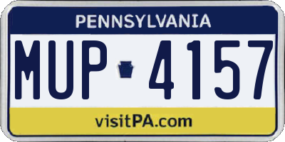 PA license plate MUP4157