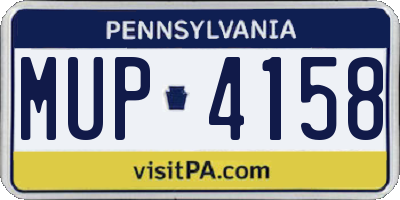 PA license plate MUP4158
