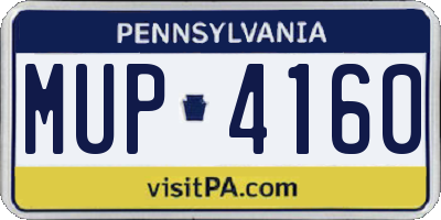 PA license plate MUP4160