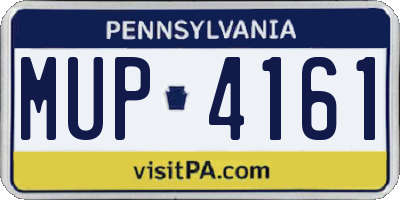 PA license plate MUP4161
