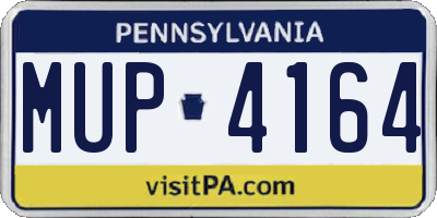 PA license plate MUP4164