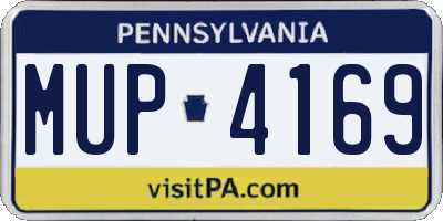 PA license plate MUP4169