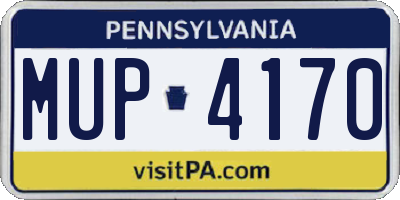PA license plate MUP4170