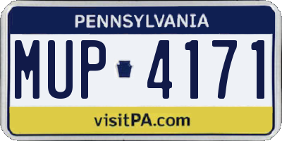 PA license plate MUP4171