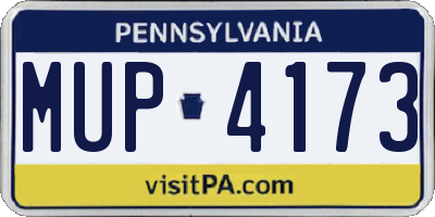 PA license plate MUP4173