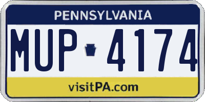 PA license plate MUP4174