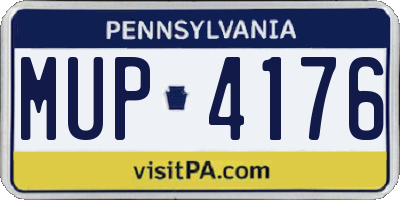 PA license plate MUP4176