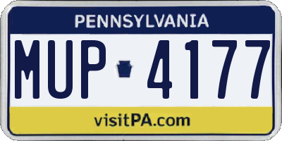 PA license plate MUP4177