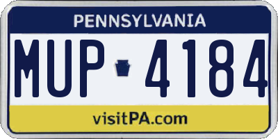 PA license plate MUP4184