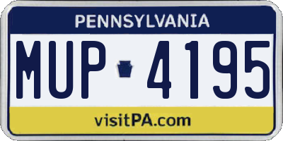 PA license plate MUP4195