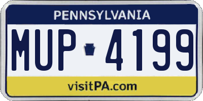 PA license plate MUP4199
