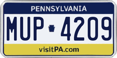 PA license plate MUP4209