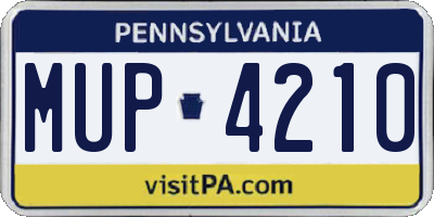 PA license plate MUP4210