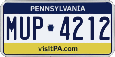 PA license plate MUP4212