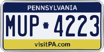 PA license plate MUP4223