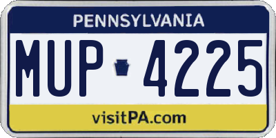 PA license plate MUP4225