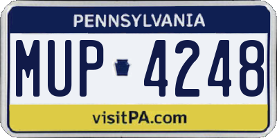 PA license plate MUP4248