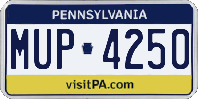 PA license plate MUP4250