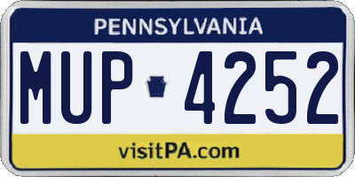 PA license plate MUP4252