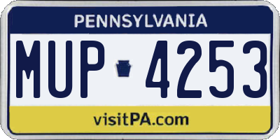 PA license plate MUP4253