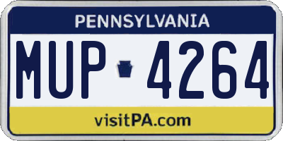 PA license plate MUP4264