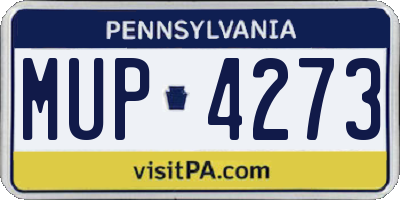 PA license plate MUP4273