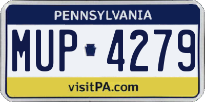 PA license plate MUP4279