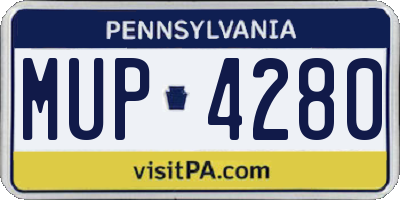 PA license plate MUP4280