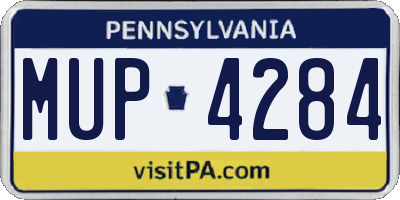 PA license plate MUP4284