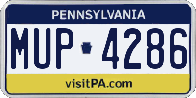 PA license plate MUP4286