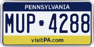 PA license plate MUP4288