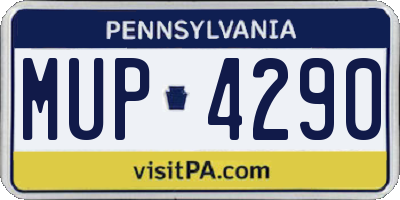 PA license plate MUP4290