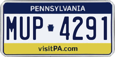 PA license plate MUP4291