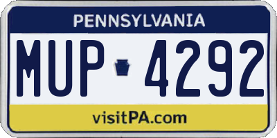 PA license plate MUP4292