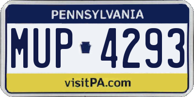 PA license plate MUP4293