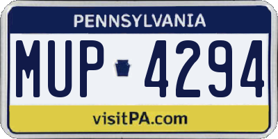 PA license plate MUP4294