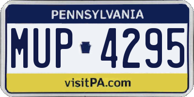 PA license plate MUP4295