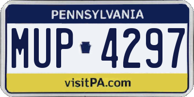 PA license plate MUP4297