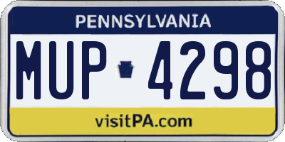 PA license plate MUP4298