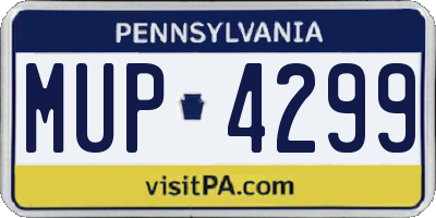 PA license plate MUP4299