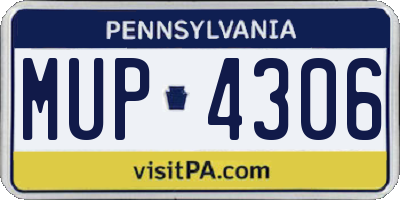PA license plate MUP4306