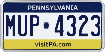 PA license plate MUP4323