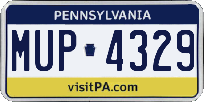 PA license plate MUP4329
