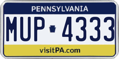PA license plate MUP4333