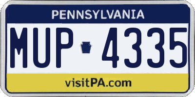 PA license plate MUP4335