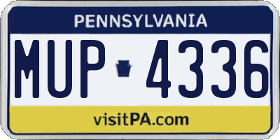 PA license plate MUP4336