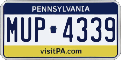 PA license plate MUP4339