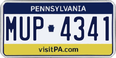 PA license plate MUP4341