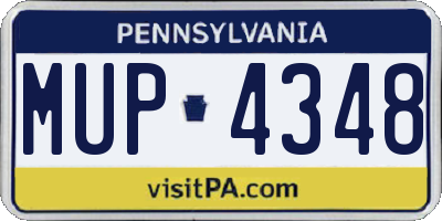 PA license plate MUP4348