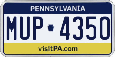 PA license plate MUP4350